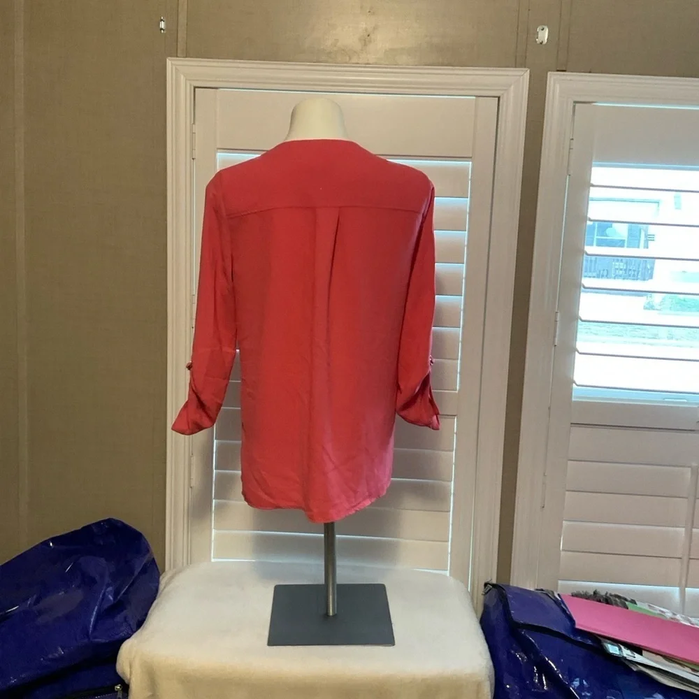 Jones New York Coral Button-Up Blouse